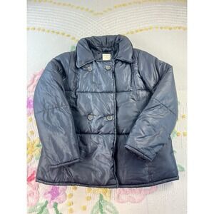 Old Navy Girls Puffer Jacket Coat Dark Gray Double Breasted Size X Large 14